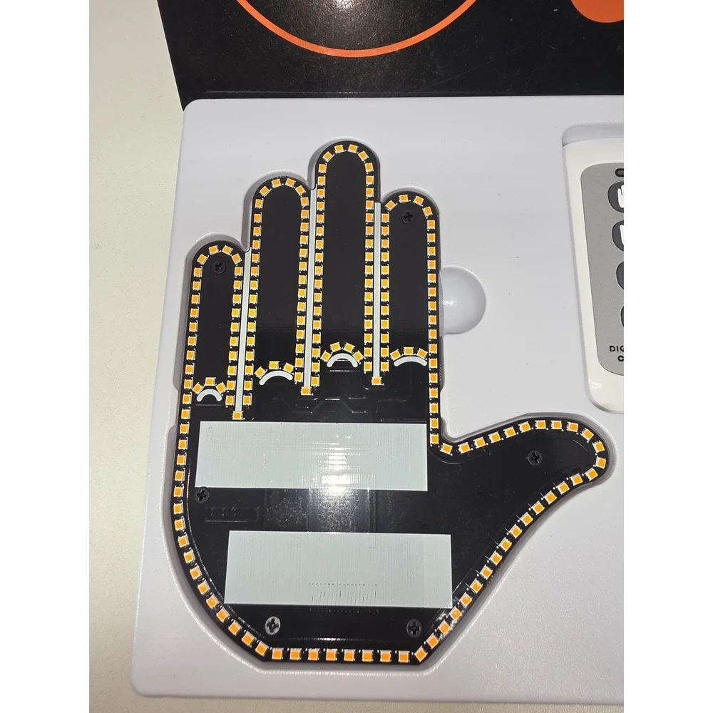 Hand Gesture Amber LED Light, Remote Control For Car, Truck, Auto Window - New